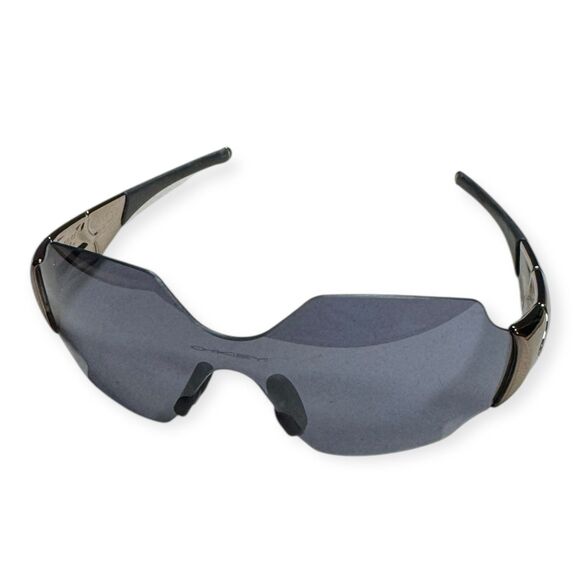 Oakley Zero Sunglasses Black Chrome Retro Shades Gray Lenses Rimless Rare - Picture 2 of 9